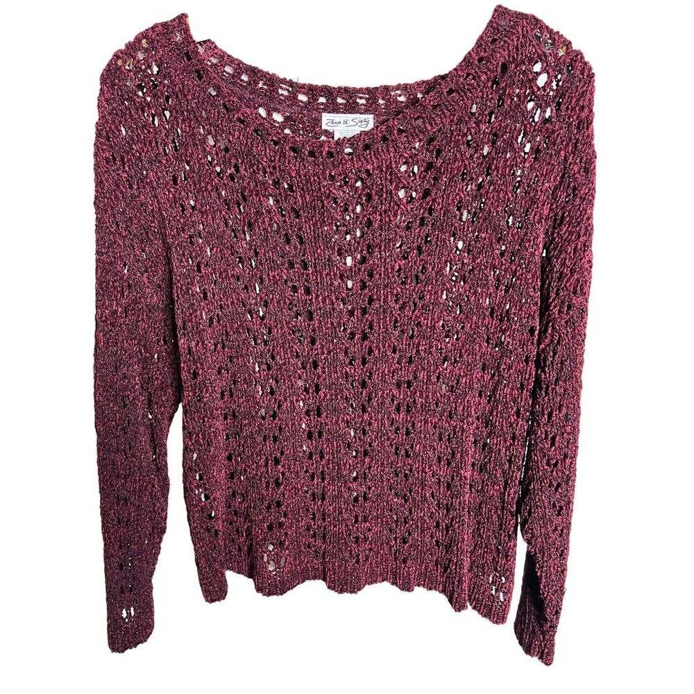 Zero II Sixty Sweater OS Open Knit Boxy Y2K Boho Cute Goth Oversized